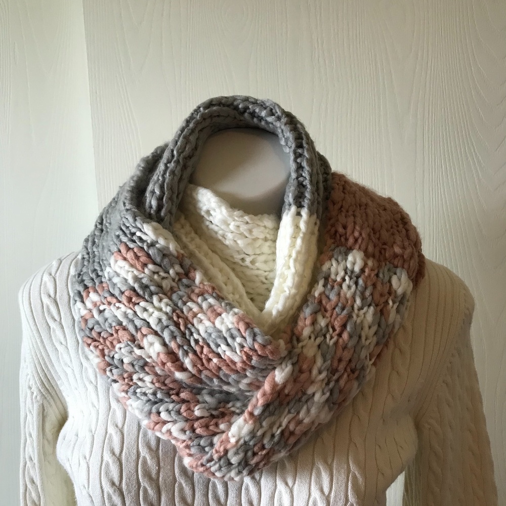 Multi-colored Knitted Infinity Scarf NWOT